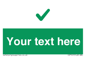 Custom green background, green tick sign